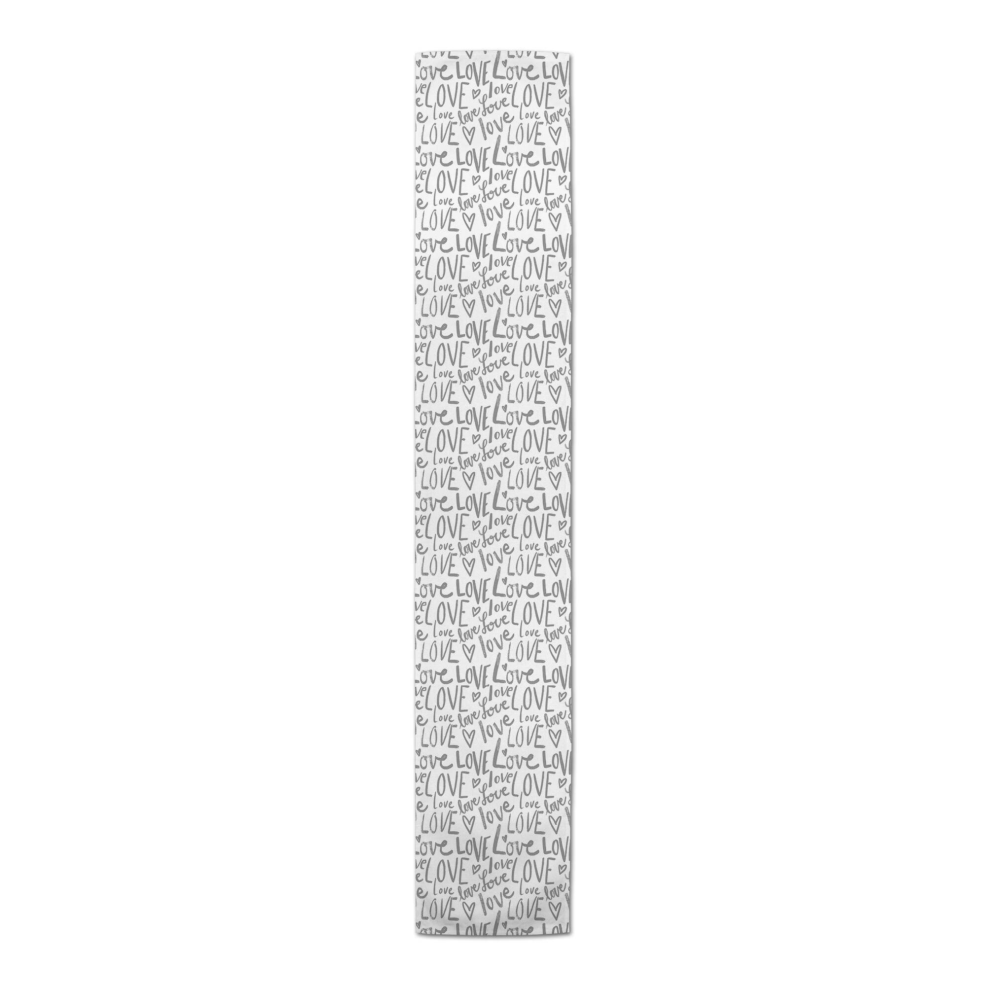 Love Typography 16" x 72" Cotton Twill Runner